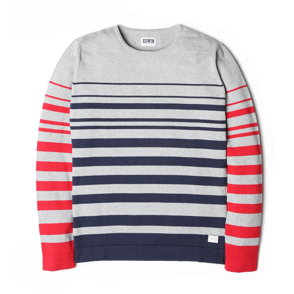 Edwin-Fine-Sweater-Red-Navy-Stripes
