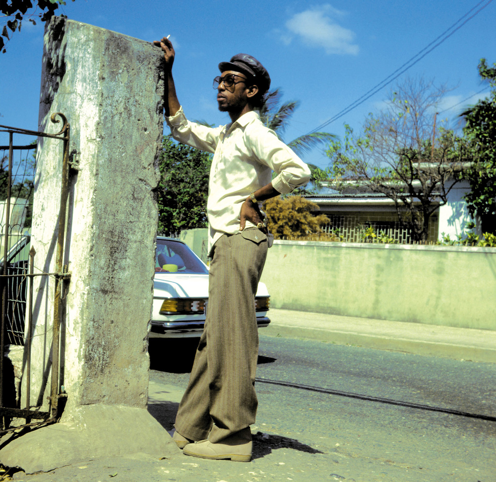 4 Producer Henry Junjo Lawes in desert boots, Kingston, circa 1983, photo Â© George Williams