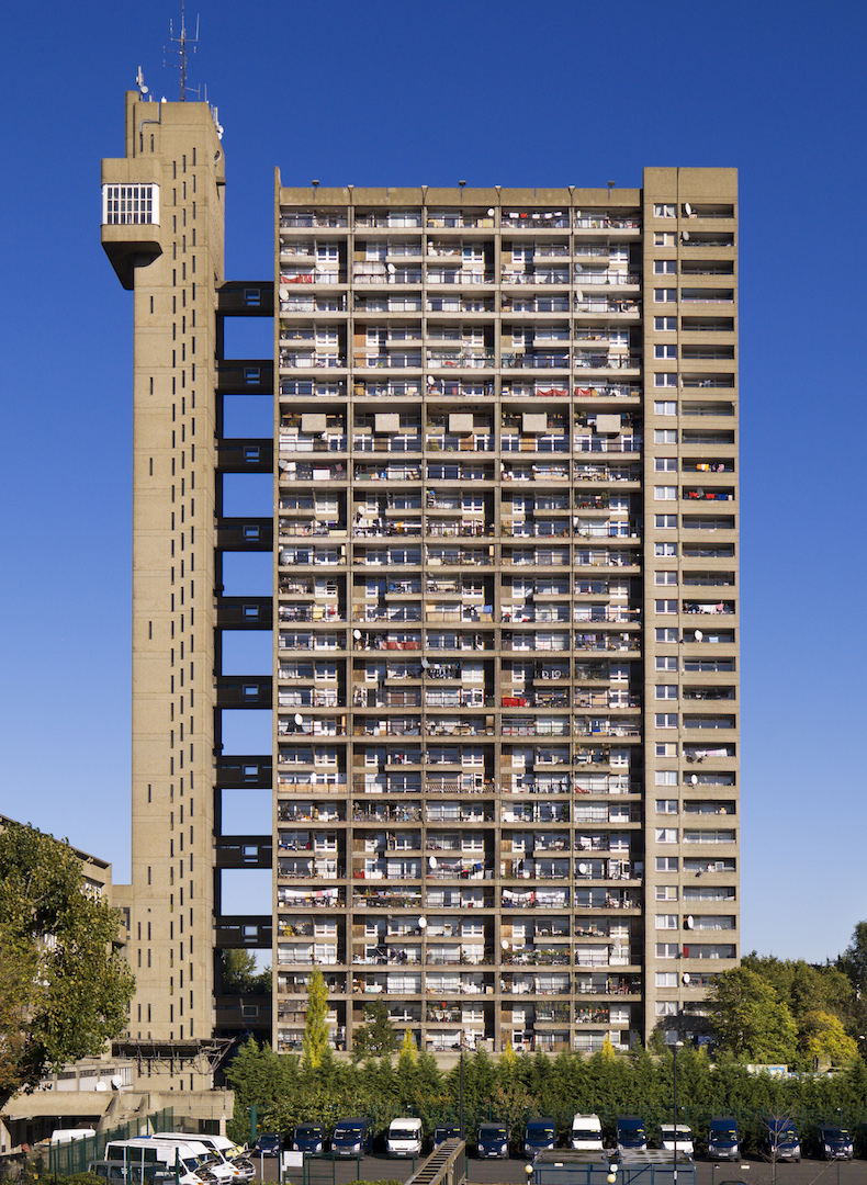 Post war Buildings. Trellick Tower, 5 Goldborne Road, North Kensington, London. General view of elevation.
