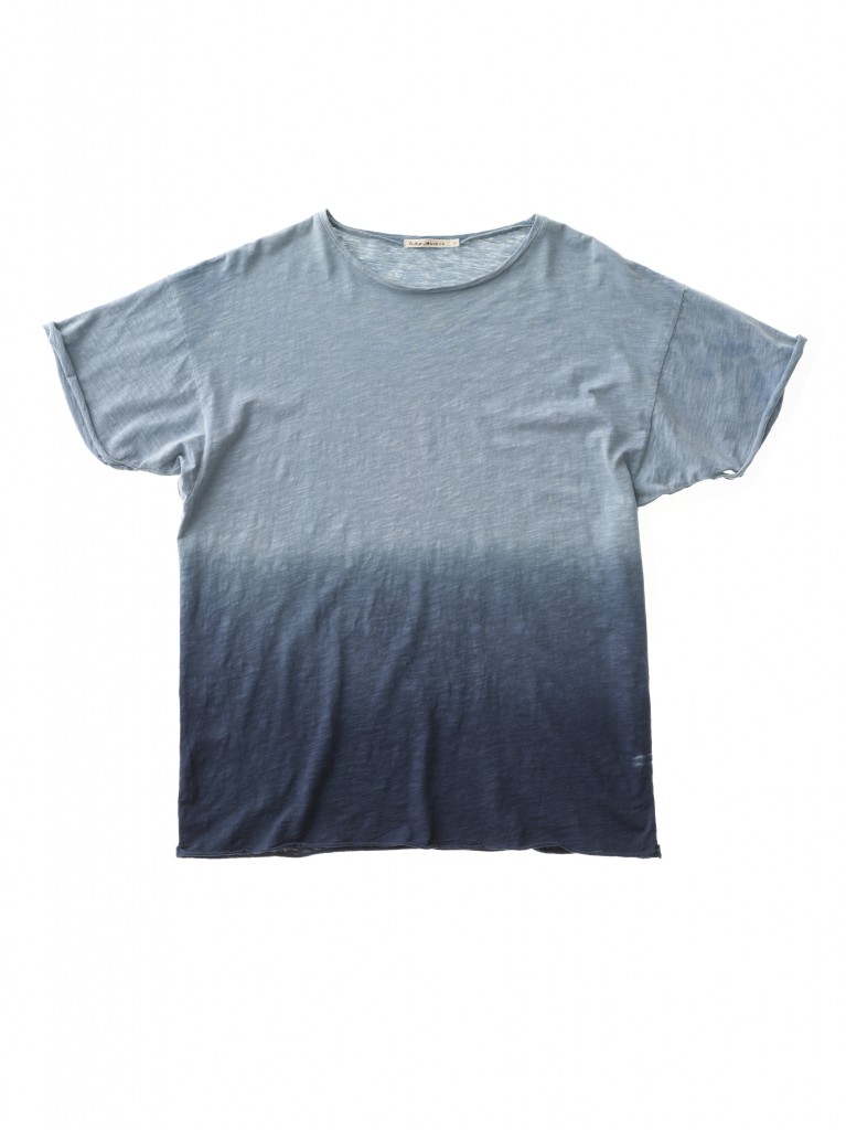 Raw Hem T-shirt Dip Dyed Blue 131419B20