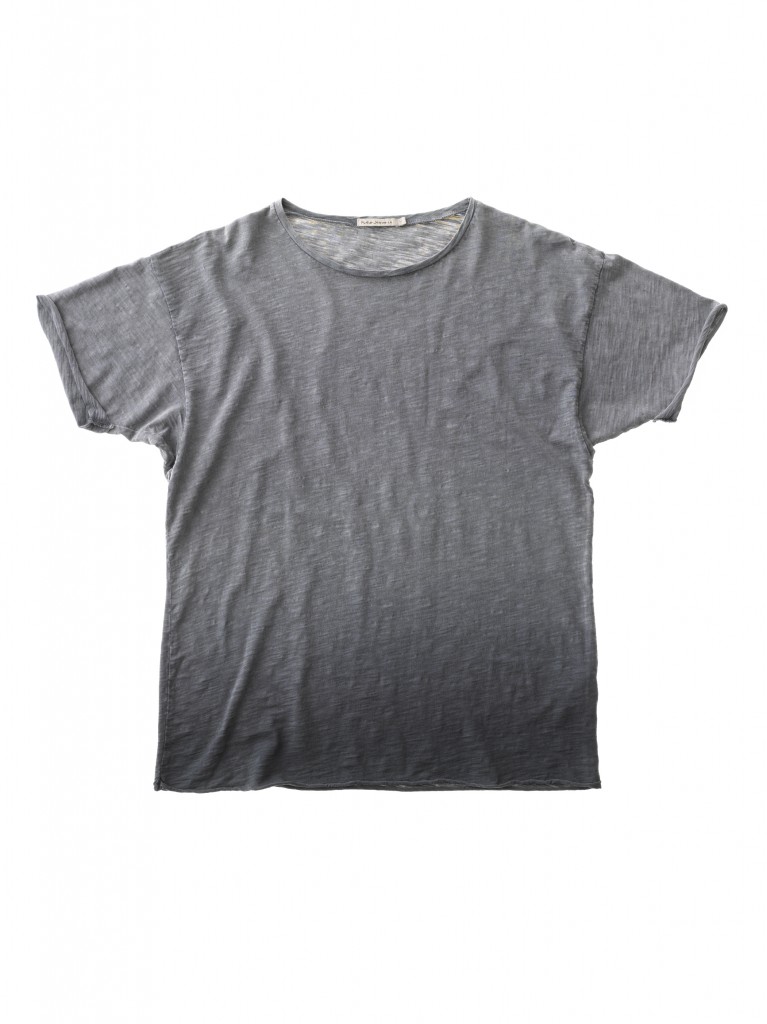 Raw Hem T-shirt Dip Dyed Grey 131419B03