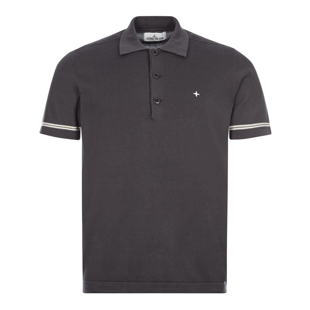 KNITTED SILK POLO SHIRT - STONE - COS